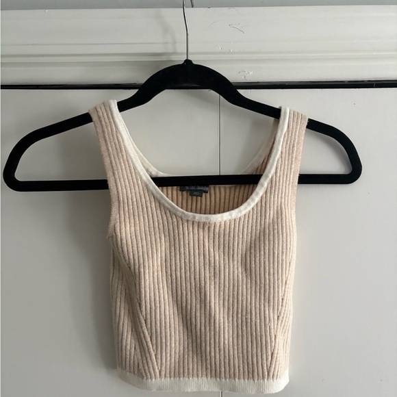 Wild Fable Ribbed Cream Crop Top - Picture 1 of 3